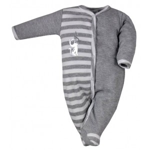 Dojčenský bavlnený overal Bobas Fashion Mačka, tmavo-sivý